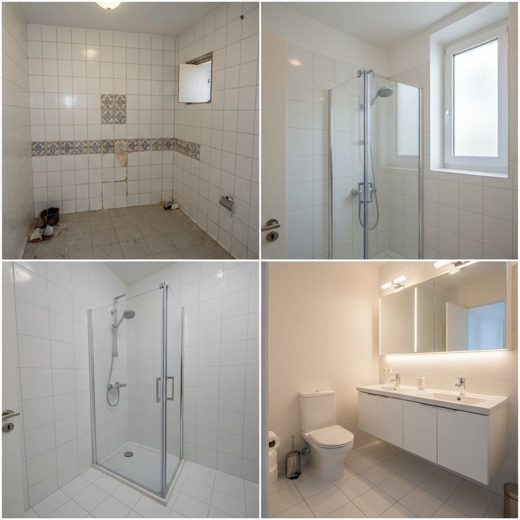 Rénovation de salle de bains avec équipements modernes