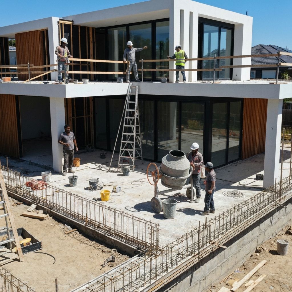 Chantier de construction professionnelle pour un projet résidentiel